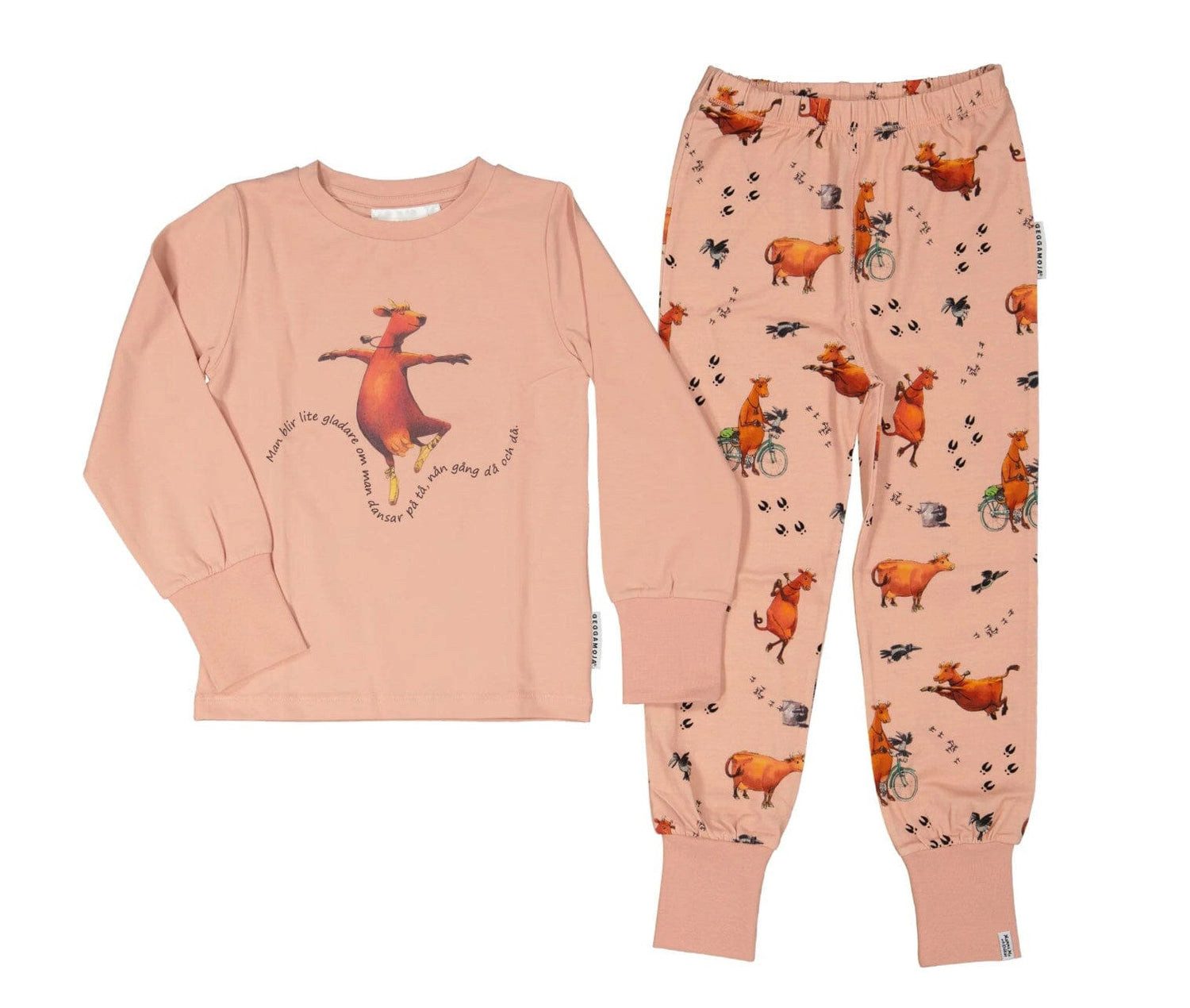 Geggamoja Schlafanzug GEGGAMOJA – Pyjama Mamma Mu und Krähe Rosa