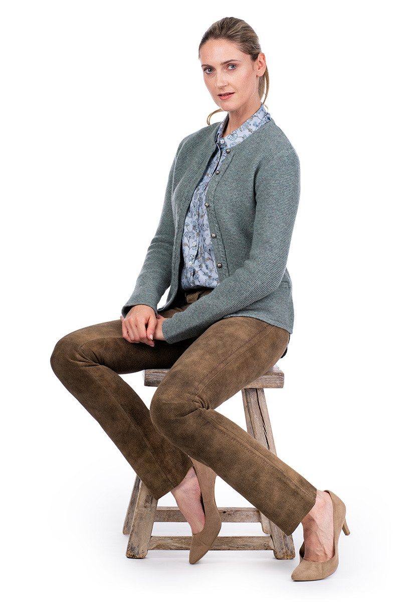 Hammerschmid Trachtenstrickjacke Trachten Strickjacke - FINNLAND - old sage