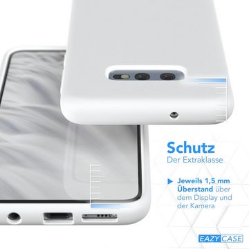 EAZY CASE Handyhülle Premium Silikon Case für Samsung Galaxy S10e 5,8 Zoll, Silikon Schutzhülle mit Kameraschutz kratzfest Handy Softcase Weiß