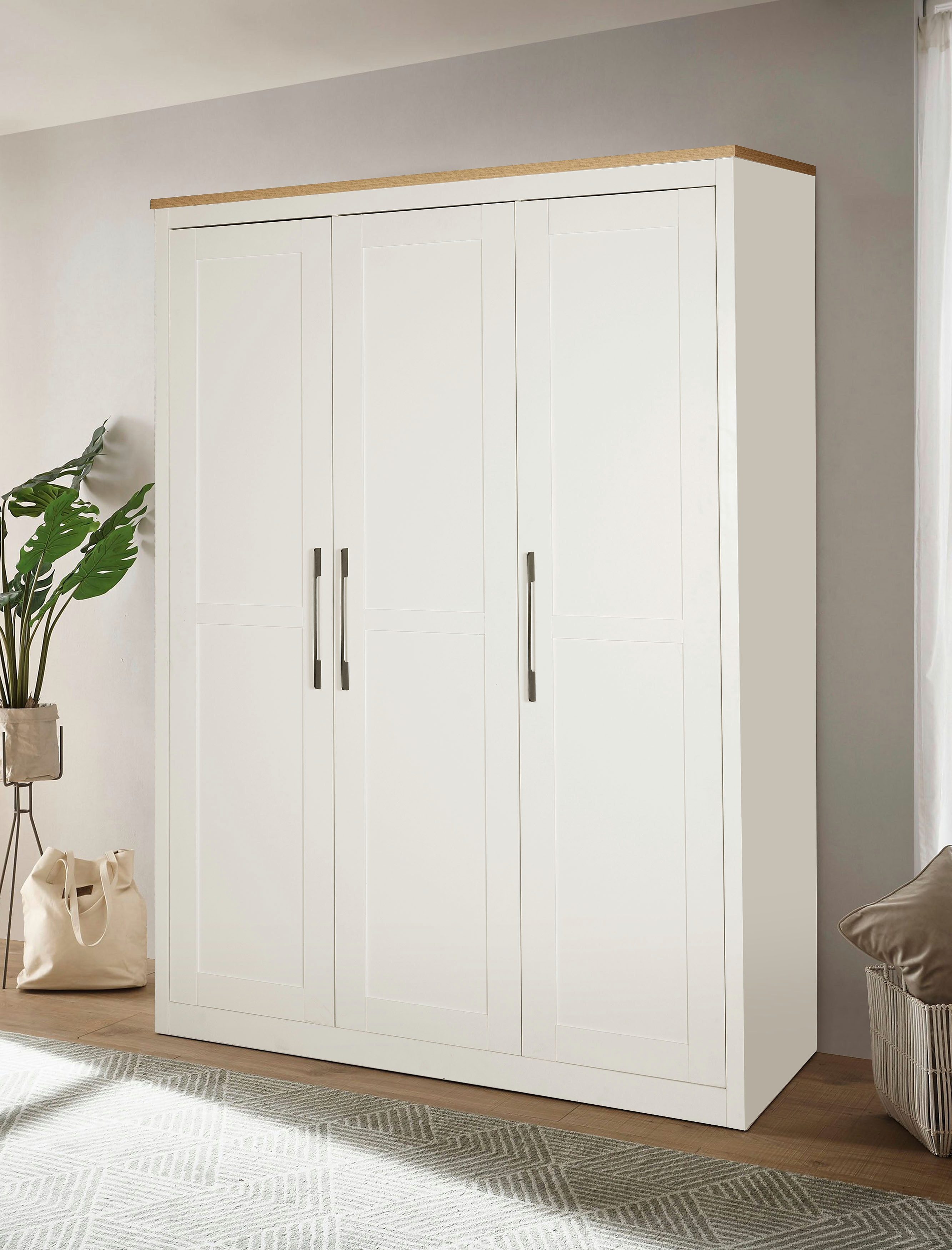 OTTO home Kleiderschrank Büsum Schlafzimmer Schrank (stabile robuste Bauweise mit optimaler Aufteilung) Schlafzimmerschrank Landhaus Design Garderobe Schrank Bestseller