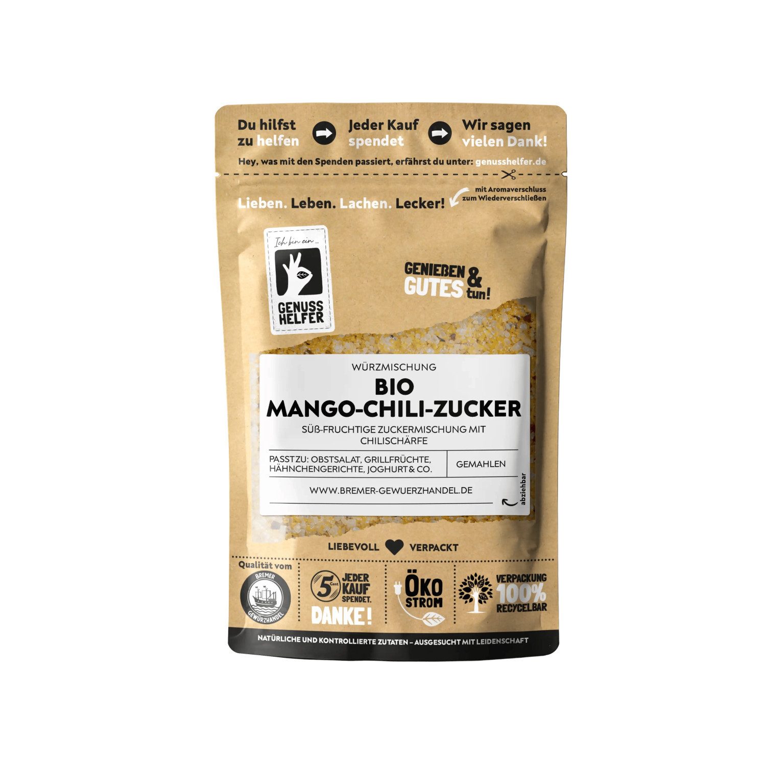 Bremer Gewürzhandel Gewürz Mango-Chili-Zucker BIO, Würzmischung, 100 g