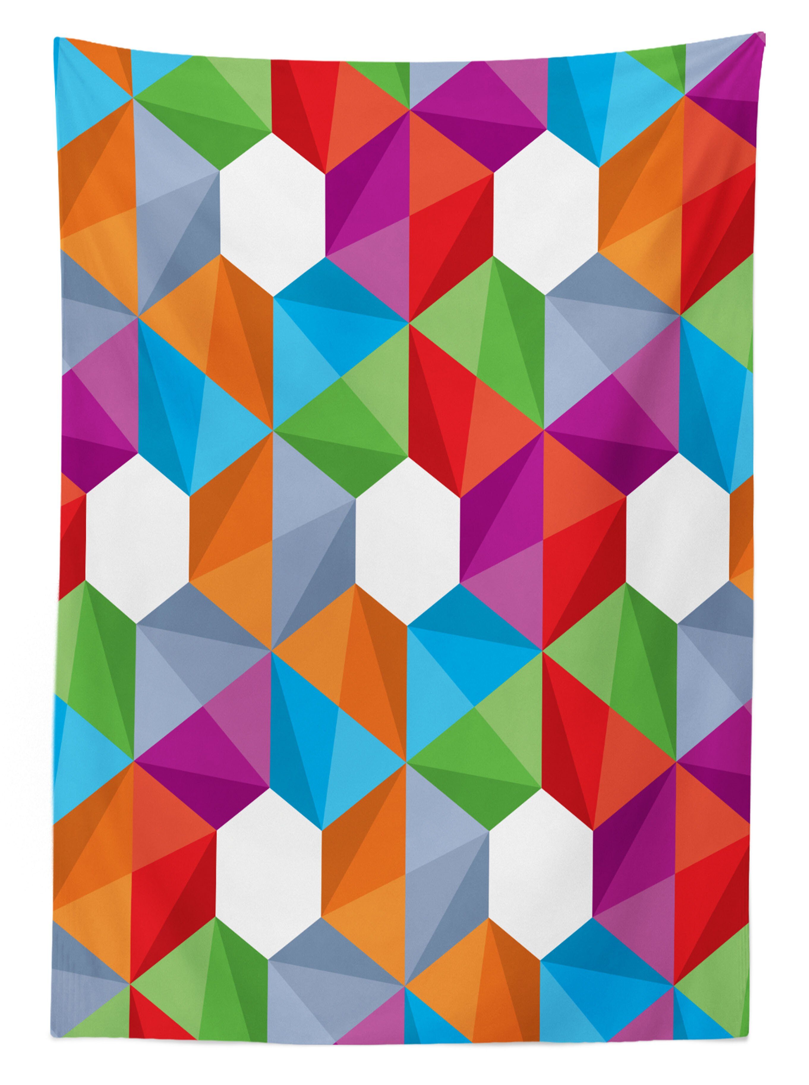 Abakuhaus Tischdecke Farbfest Für Triangle Mosaic Bereich Außen Waschbar Klare Retro Bunt geeignet den Farben