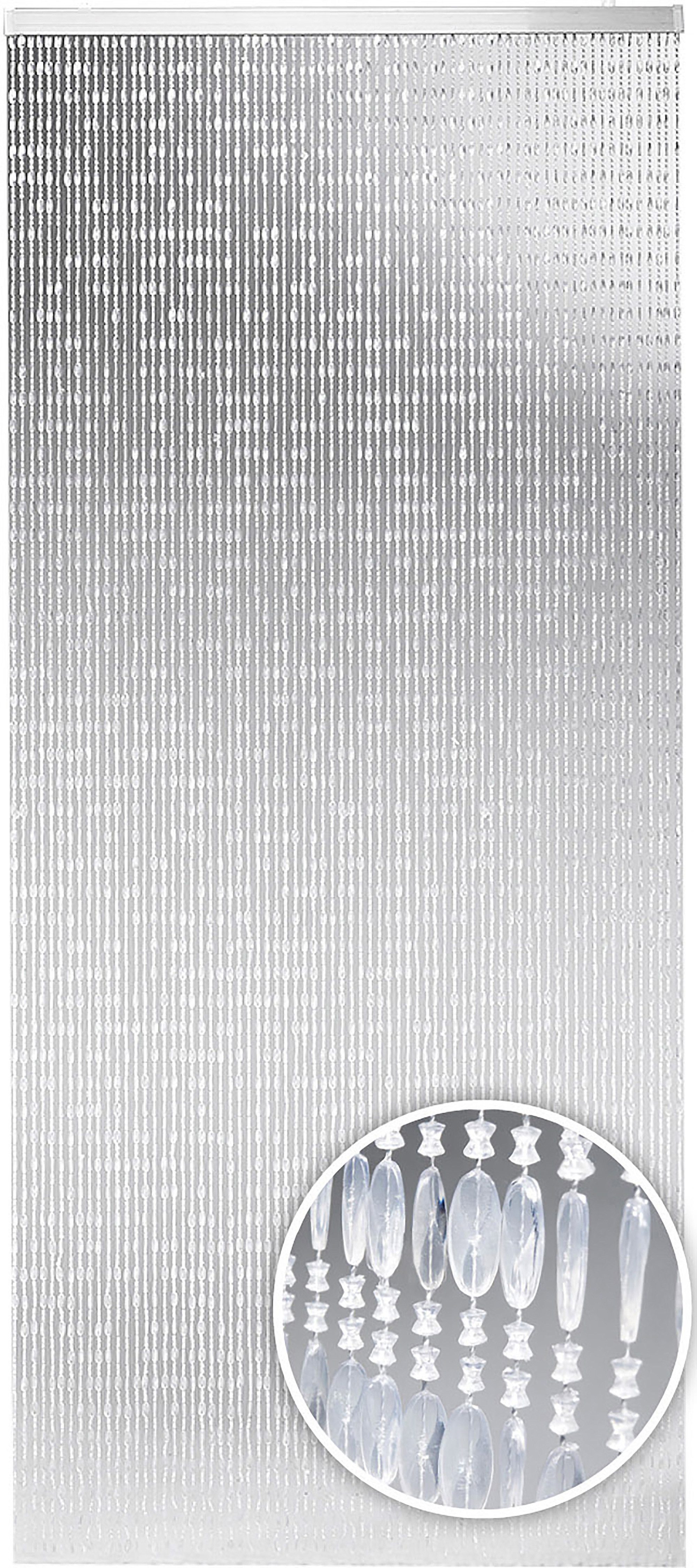 Kobolo Türvorhang Vorhang Insektenschutz DIAMONDS 100x230 cm Kunststoff, einfache Monta (1 St), Ösen, transparent