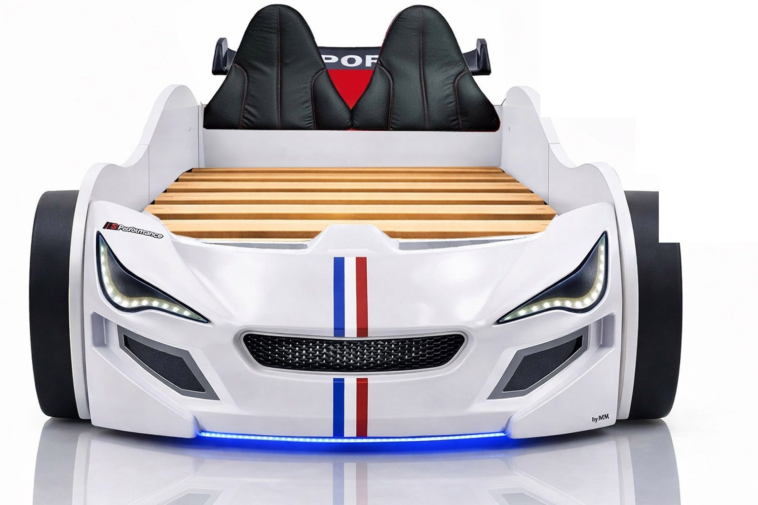 Aileenstore Autobett TURBO GTE (ohne Zubehör), Kinderbett 90x200, Lattenrost,LED,Unterbodenlicht,Sound,Fernbedienung – Bild 5 von 5