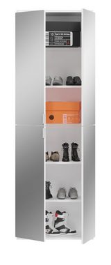 xonox.home Schuhschrank ProjektX (Schuhschrank und Garderobe mit Spiegel, 61 x 196 cm) mit variabler Inneneinteilung