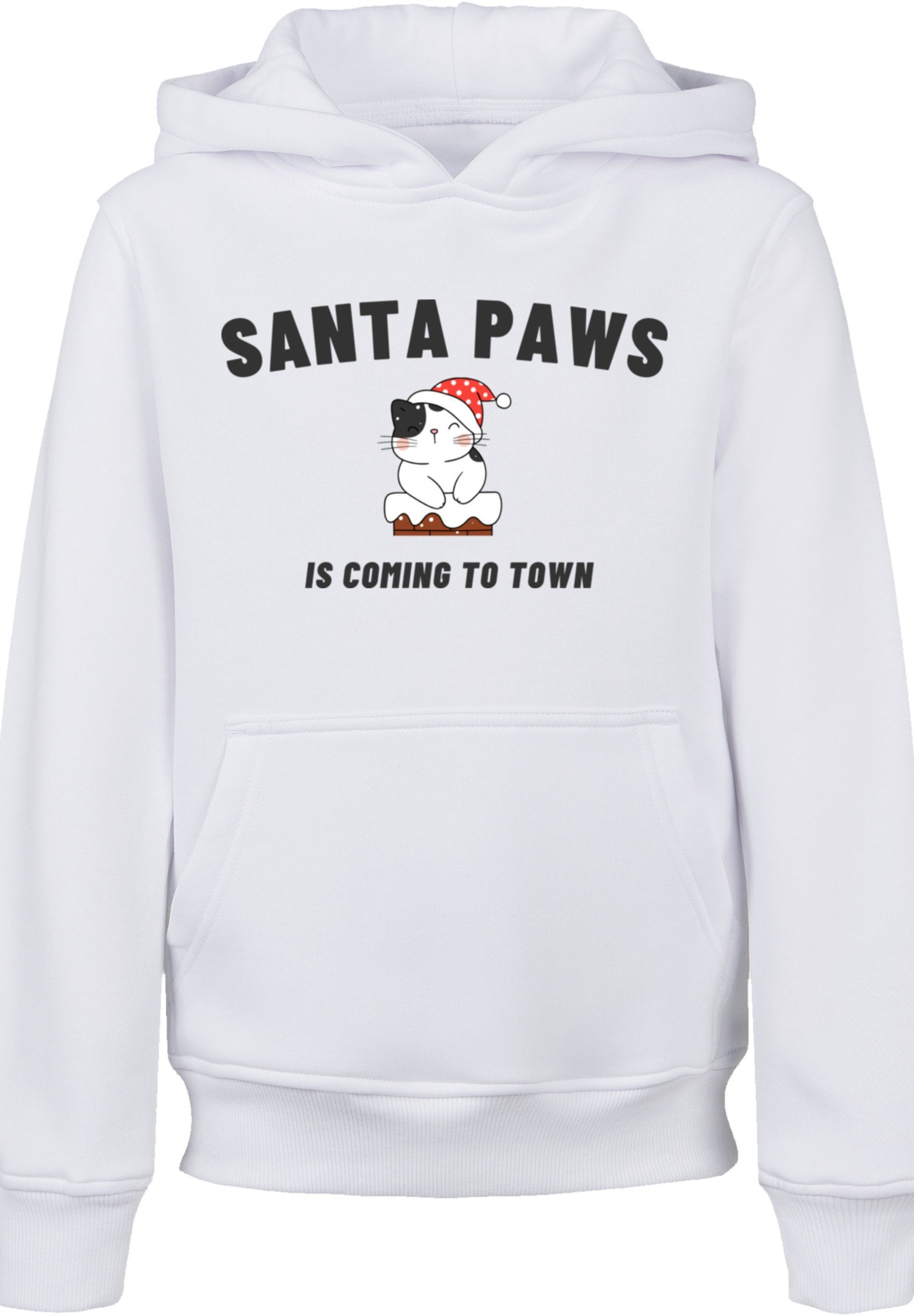 F4NT4STIC Santa Rock-Musik, Paws Band Cat Christmas Premium weiß Qualität, Kapuzenpullover