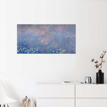 Posterlounge Wandfolie Claude Monet, Seerosen mit Trauerweiden (Detail) II, Wohnzimmer Malerei