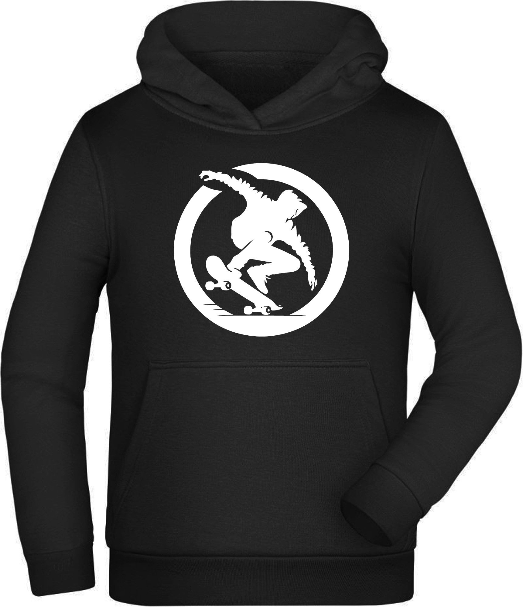 Hoodie Kinder Kapuzen Pulli mit Skater im Kreis