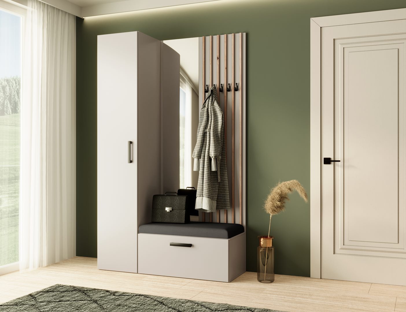 Beautysofa Garderobenschrank mit großem Spiegel und günstig online kaufen