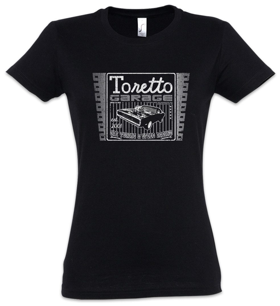 Print-Shirt Toretto Garage Damen T-Shirt The Muscle Fast Car And Dom Race Furious