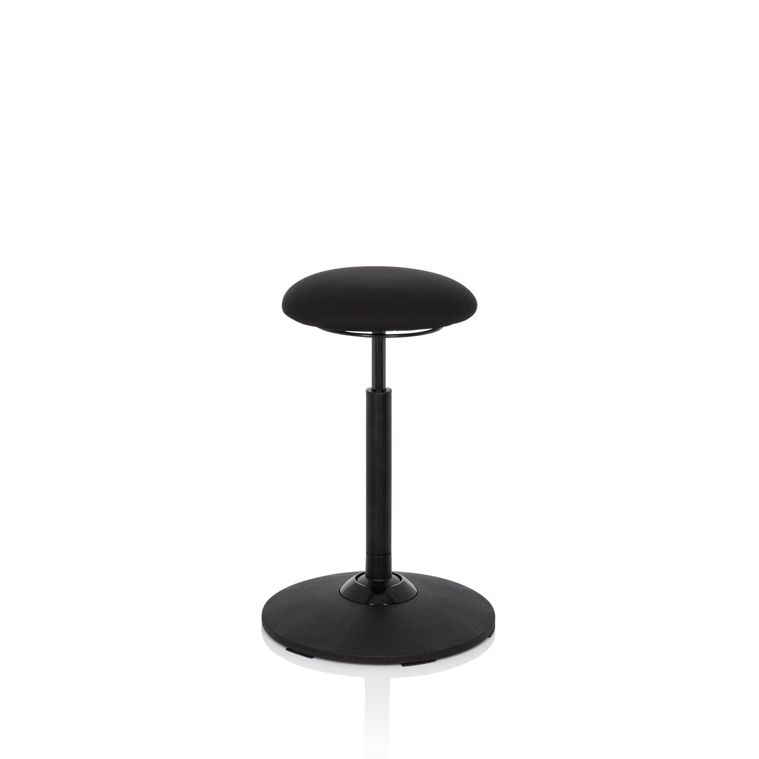 hjh OFFICE Stehhilfe BALANCE SIT Arbeitshocker Stoff Höhe 86.0 cm, Fitness-Hocker höhenverstellbar, bewegliche Sitzfläche