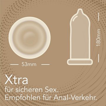 Fair Squared Kondome FAIR SQUARED Xtra Kondome 53 mm – Vegane Kondome aus fair gehandeltem Naturkautschuk – Kondom gefühlsecht hauchzart