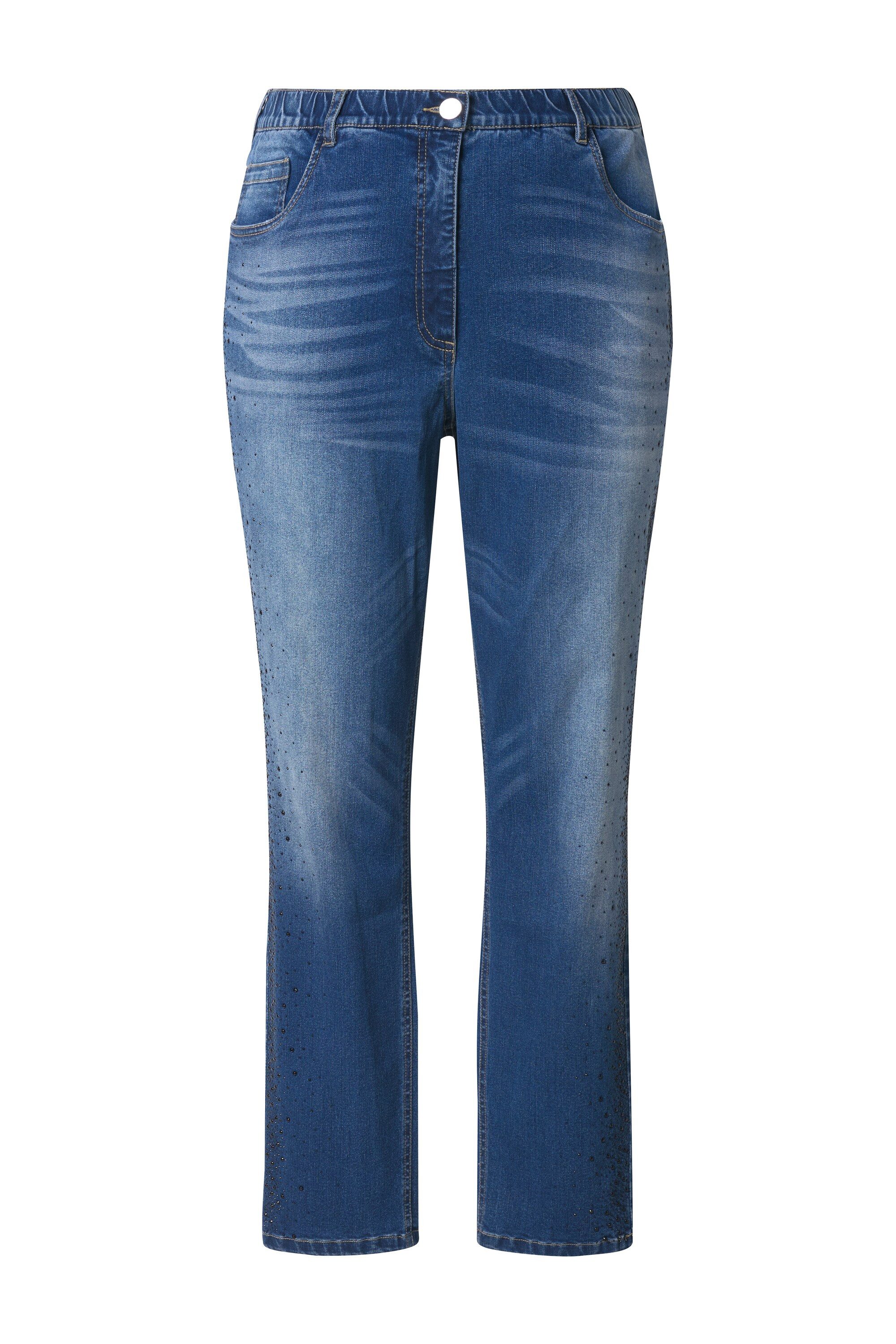 Ulla Popken Regular-fit-Jeans Jeans Mia Ziersteine Komfortbund Stretchdenim