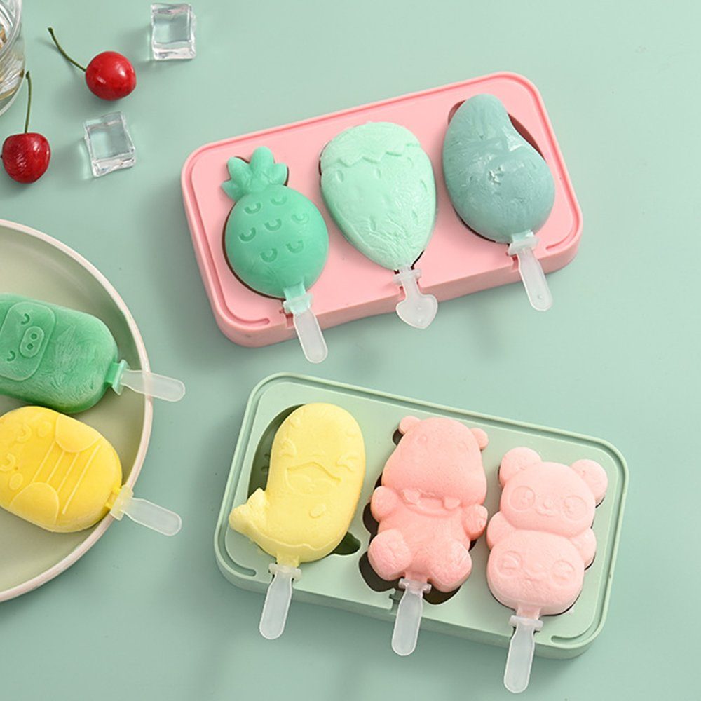 NUODWELL Eiswürfelform 2 Stück Eisformen Eis am Stiel Kinder,Popsicle Formen BPA Frei | Eiswürfelformen