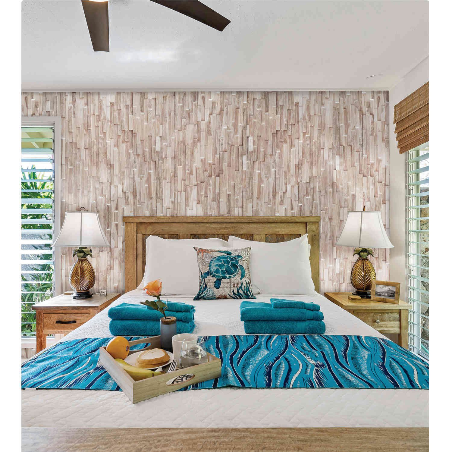 Casa Moro 3D Wandpaneel Holz Wandverkleidung New Wave, BxL: 18,00x49,50 cm, 0,09 qm, (Teakholz, Handgefertigt) WE-008