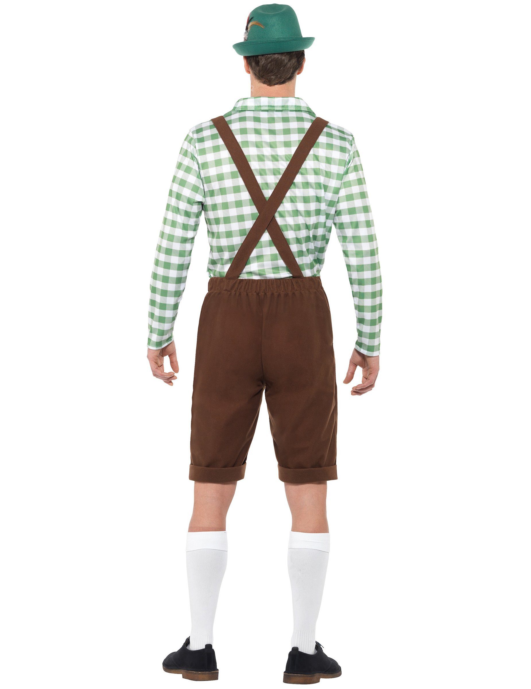 Smiffys Kostüm Bayrische Trachtenkostüm für Herren braun-grün-weiss