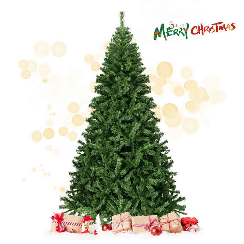 COSTWAY Künstlicher Weihnachtsbaum »Tannenbaum inkl. Metallständer«, 225cm, mit Klappsystem und 1346 Spitzen PVC Nadeln