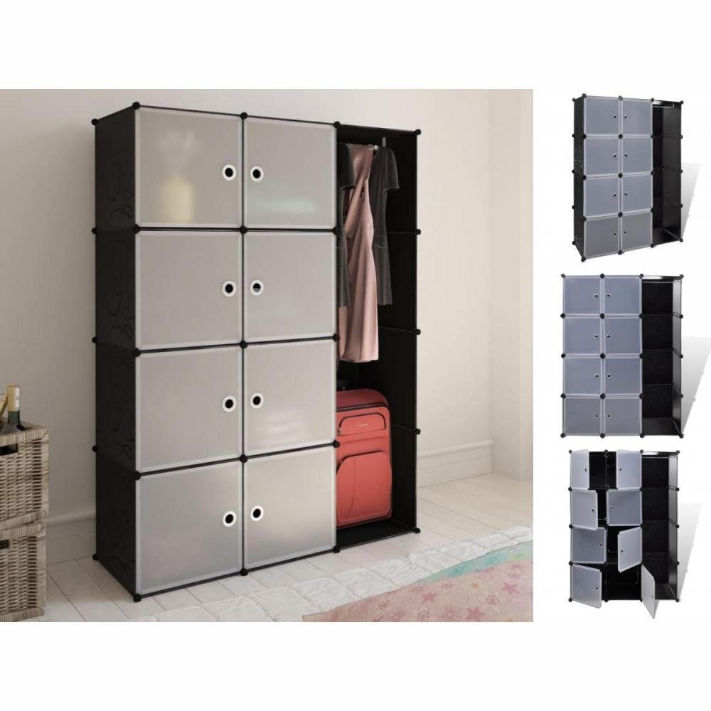 vidaXL Kleiderschrank Kleiderschrank Modularer Schrank mit 9 Fächern 37115150 cm Schwarz und