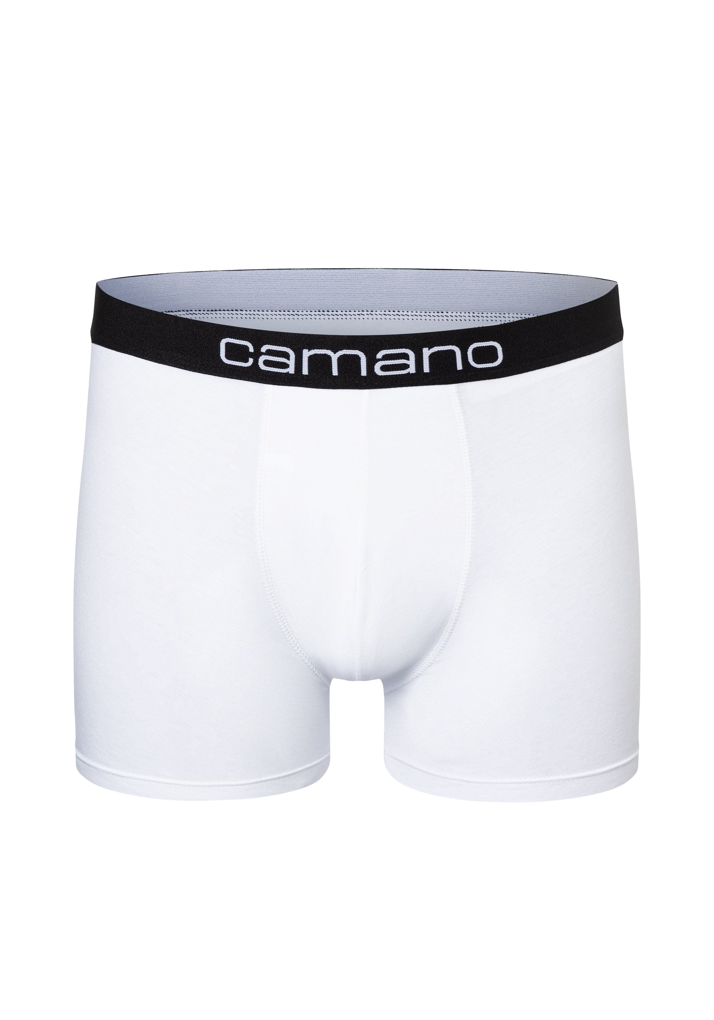 Camano Boxershorts Comfort mit nachhaltigerer (BCI) Pack weiß (2-St) 2er Baumwolle schwarz