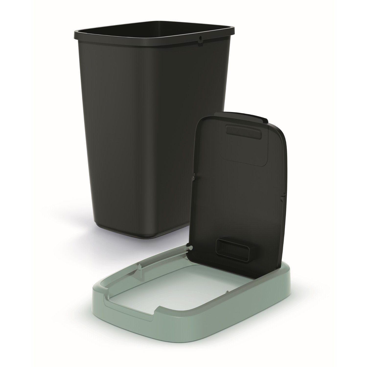 KEDEN Grün Q mit Compacta Deckel Mülleimer Keden Q, 12l Abfallbehälter COMPACTA