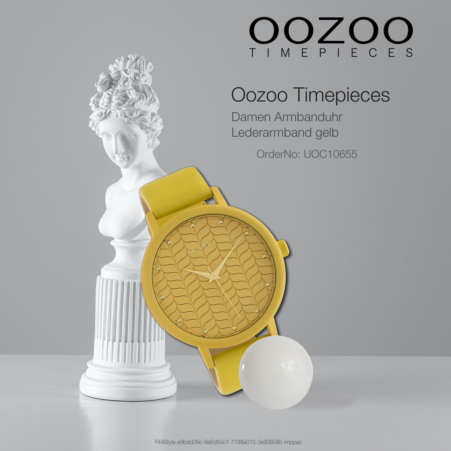 OOZOO Quarzuhr Oozoo Damen Armbanduhr Timepieces Analog, (Analoguhr), Damenuhr rund, groß (ca. 45mm) Lederarmband gelb