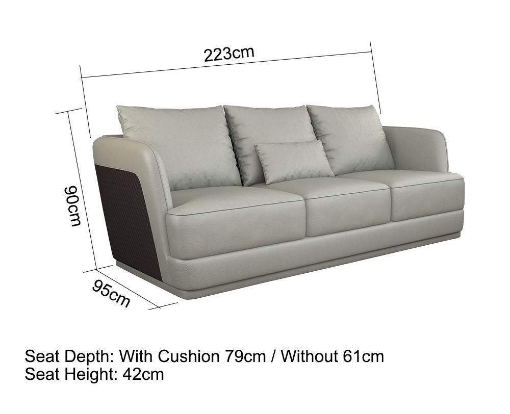 Grau JVmoebel Sitzer 3-Sitzer, 3 Luxus Polster Design Sofas Moderne Couch Sofa