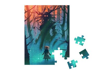 puzzleYOU Puzzle Kleines Mädchen und eine Hexe, 48 Puzzleteile, puzzleYOU-Kollektionen Fantasy, Illustrationen