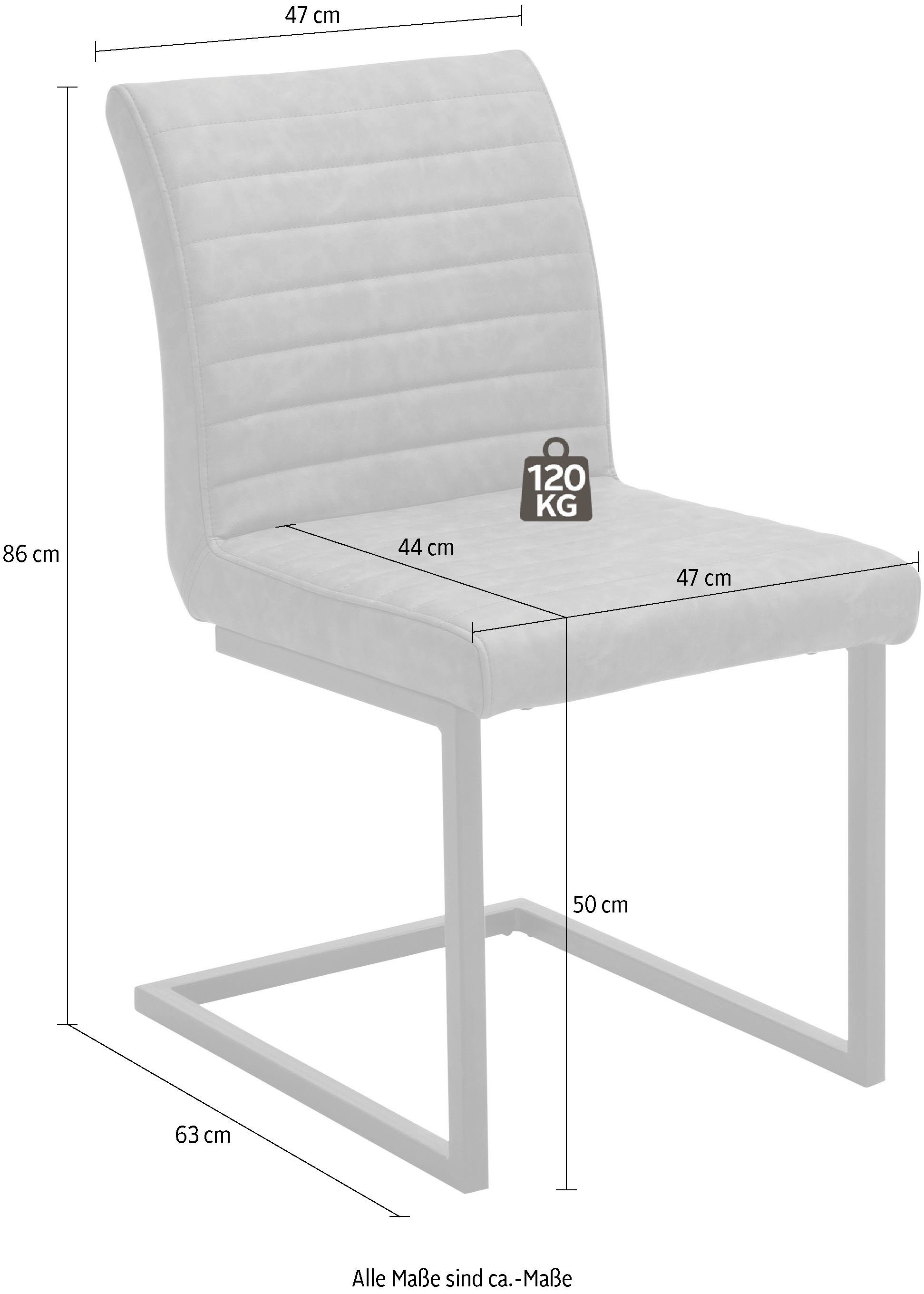 MCA Esszimmerstuhl bis kg St), 2 Vintage braun | ohne Armlehne, belastbar oder Stuhl braun mit furniture Kian 120 (Set, Kunstleder