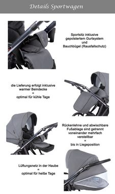 Coletto Kombi-Kinderwagen Dante 2 in 1 inkl. Sportsitz und umfangreichen Zubehör in 12 Designs