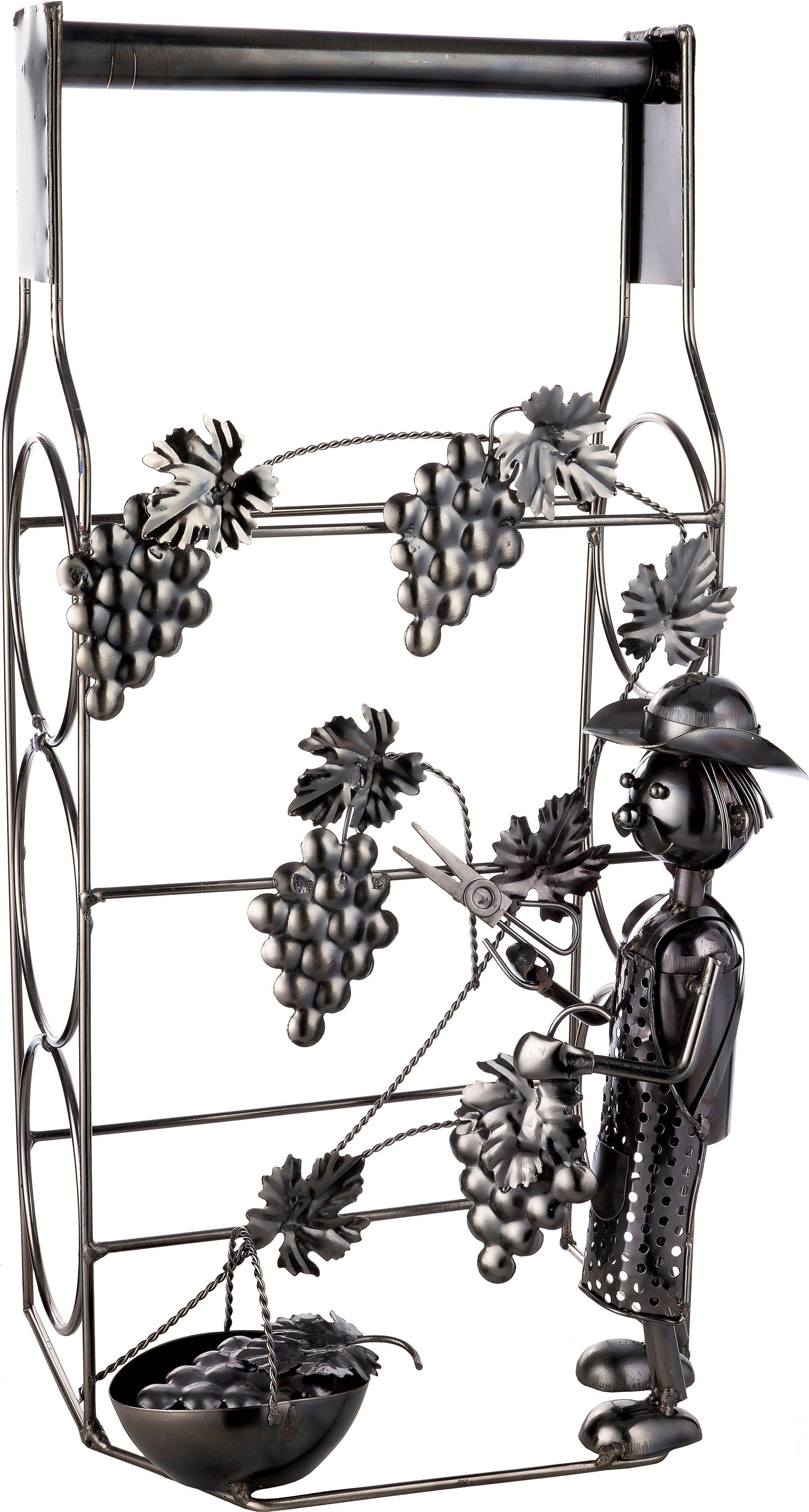 GILDE Flaschenhalter Flaschenhalter für 3 Flaschen Winzer, (1-St)