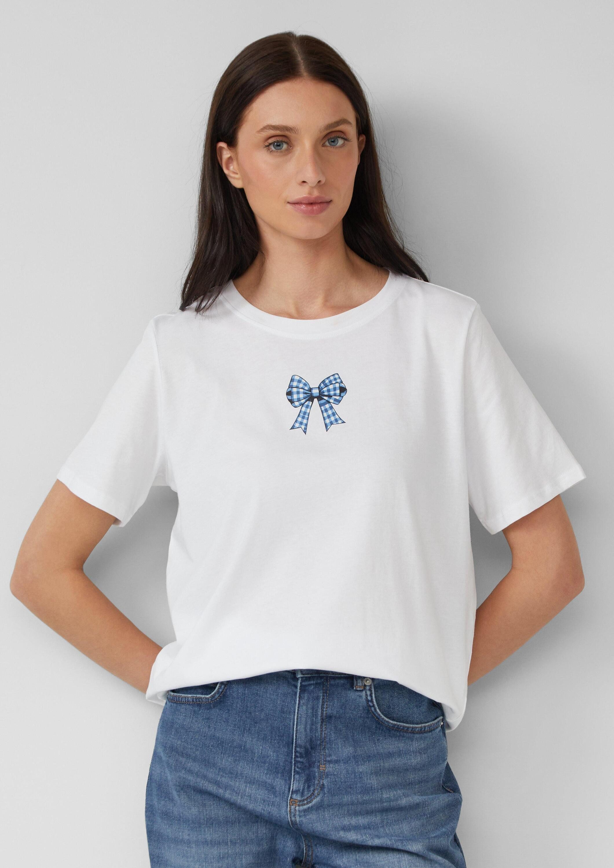 s.Oliver Kurzarmshirt T-Shirt Baumwollshirt mit Stickerei, Volksfest günstig online kaufen