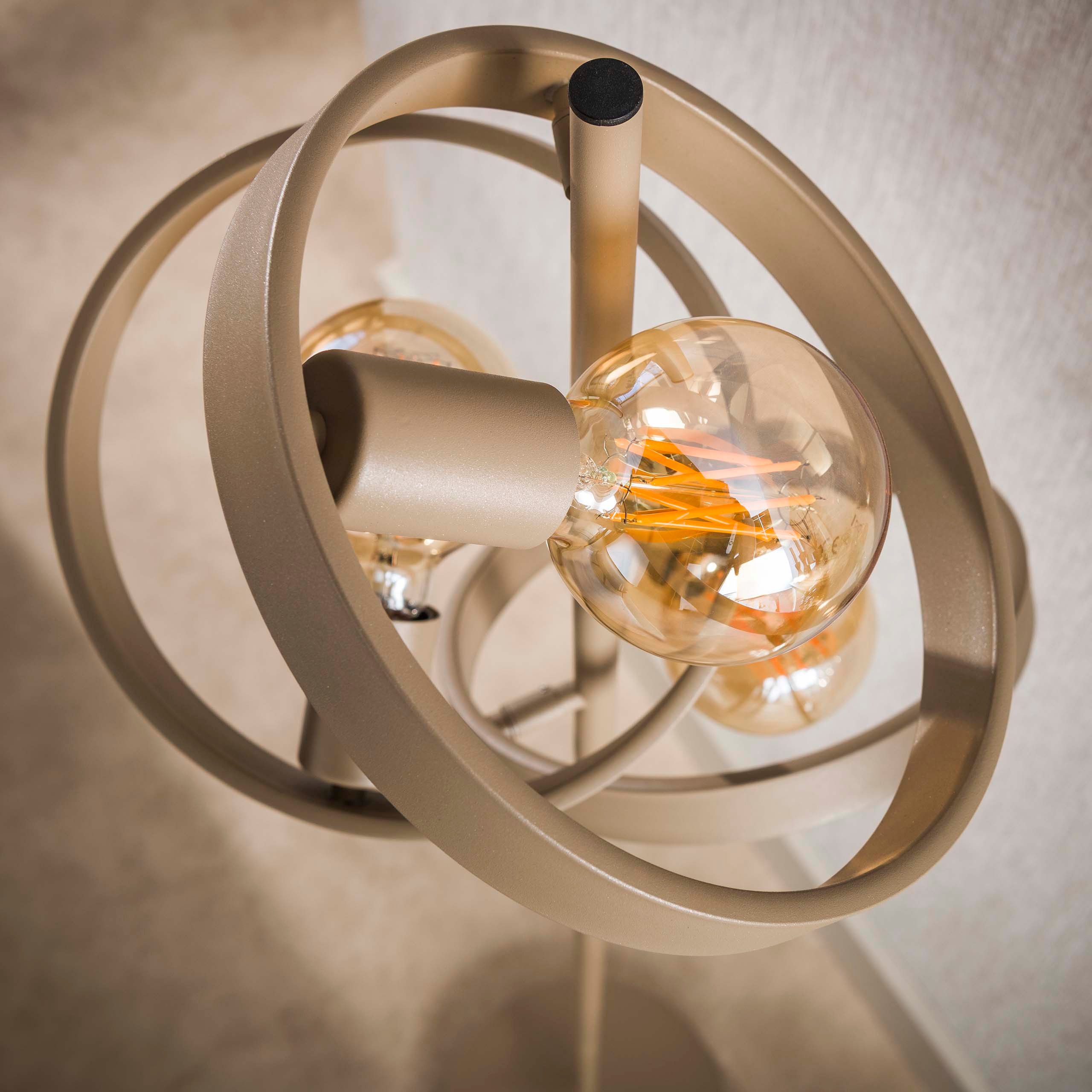 leven! Annekathrin Storkebaum Stehlampe ORBIT Stehleuchte 3-flammig Metall Beige Höhe 155 cm, Angenehm warmes, indirektes Licht