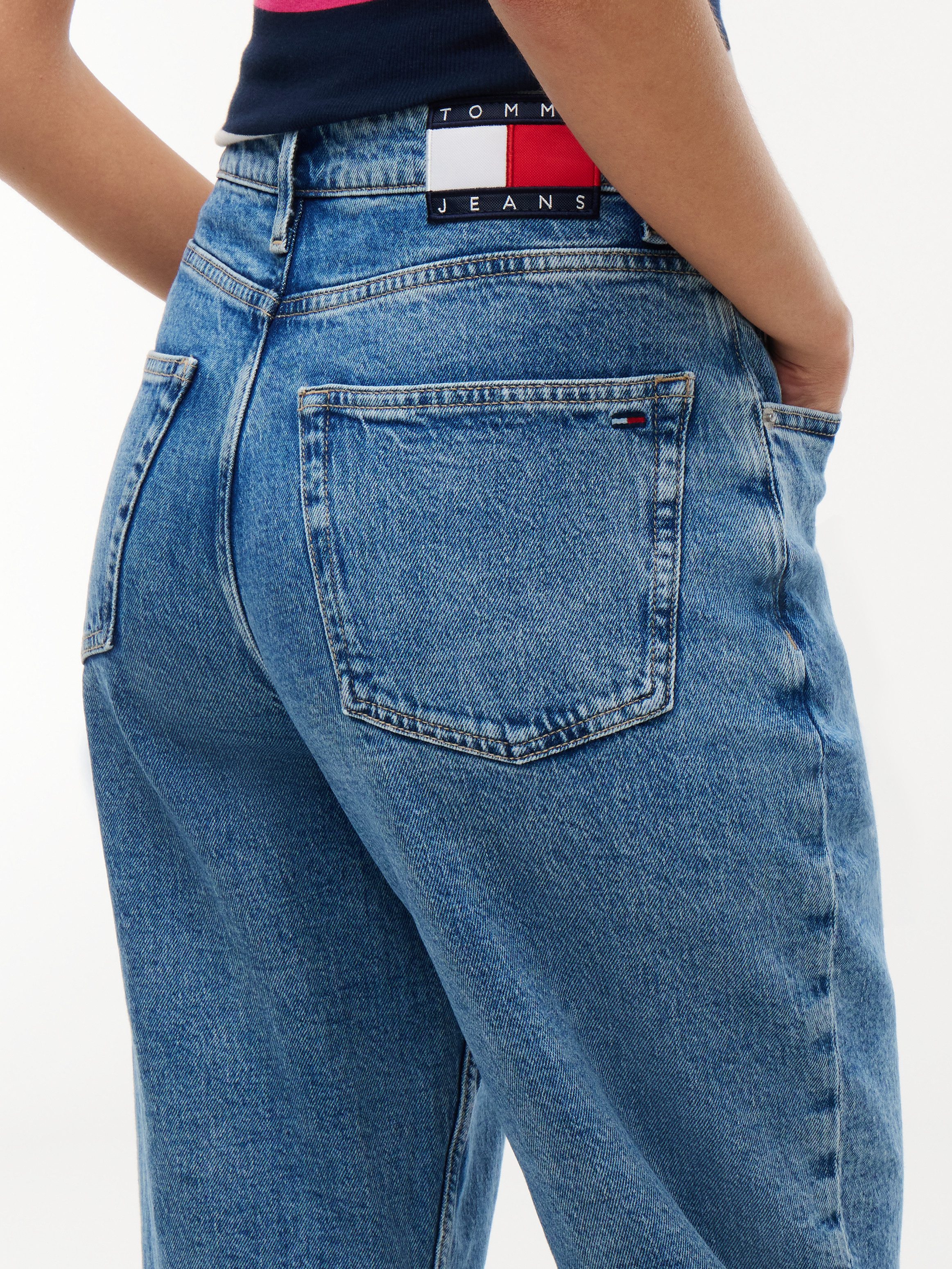 Tommy Jeans Mom-Jeans 90'S MOM HIGH TAPERED BJ4138 Baumwollmischung