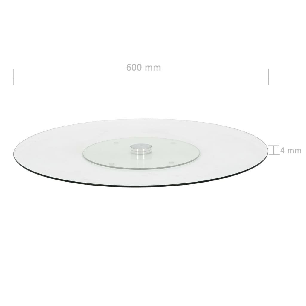 Glas cm Tablett vidaXL Servierplatte Drehbar Hartglas, 60 Transparent