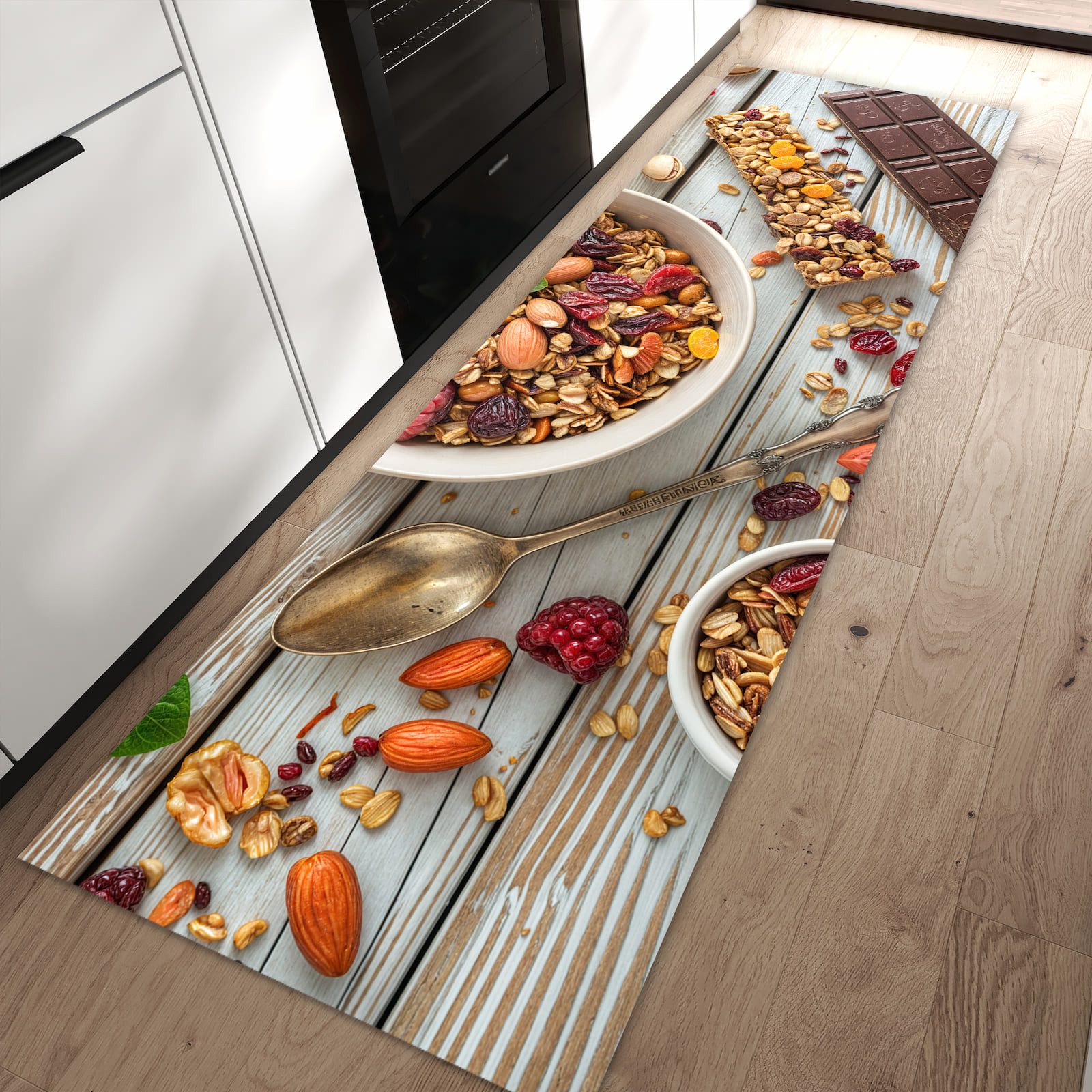 Primedeco Teppich Küchenteppich Frühstück Deluxe PVC rutschfest abwaschbar Läufer, Rechteckig, Höhe: 3 mm, Pflegeleicht & Wasserabweisend