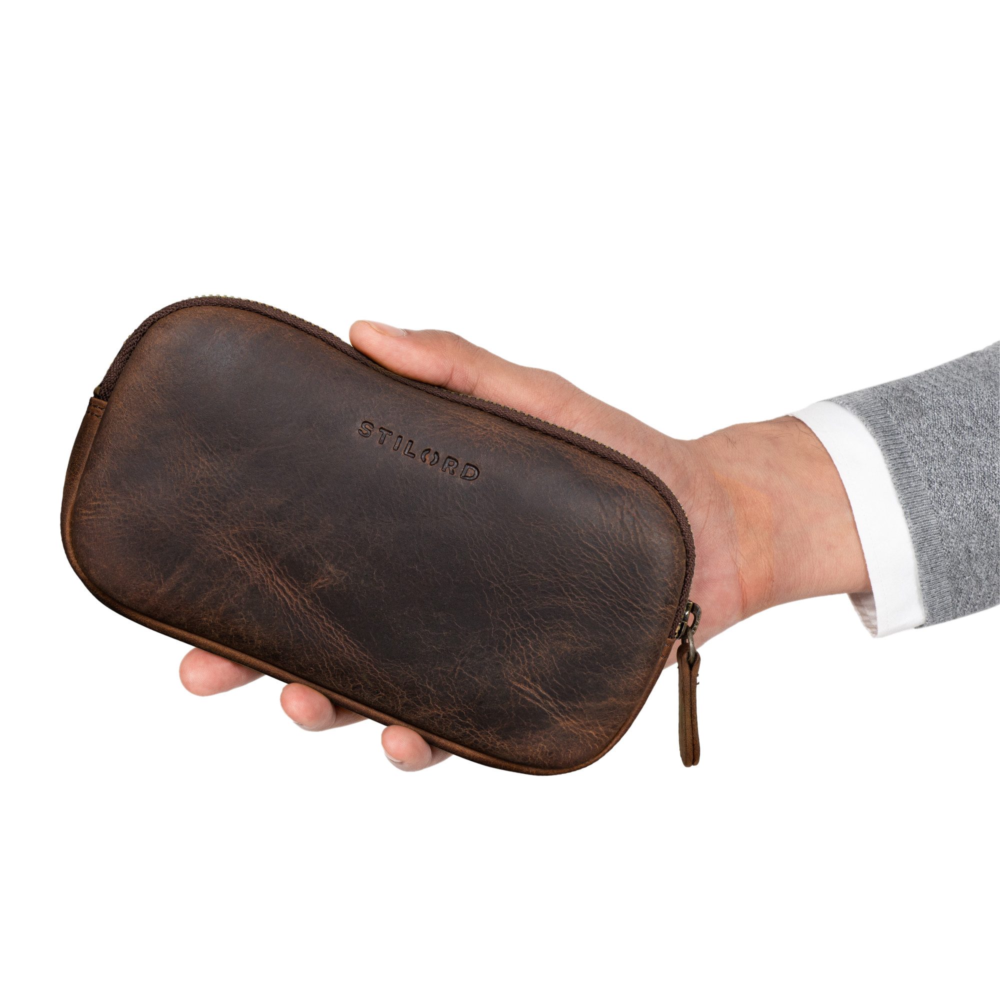 STILORD Etui "Mike" Vintage Leder Etui für Stifte Kabel oder Schlüssel Echt günstig online kaufen