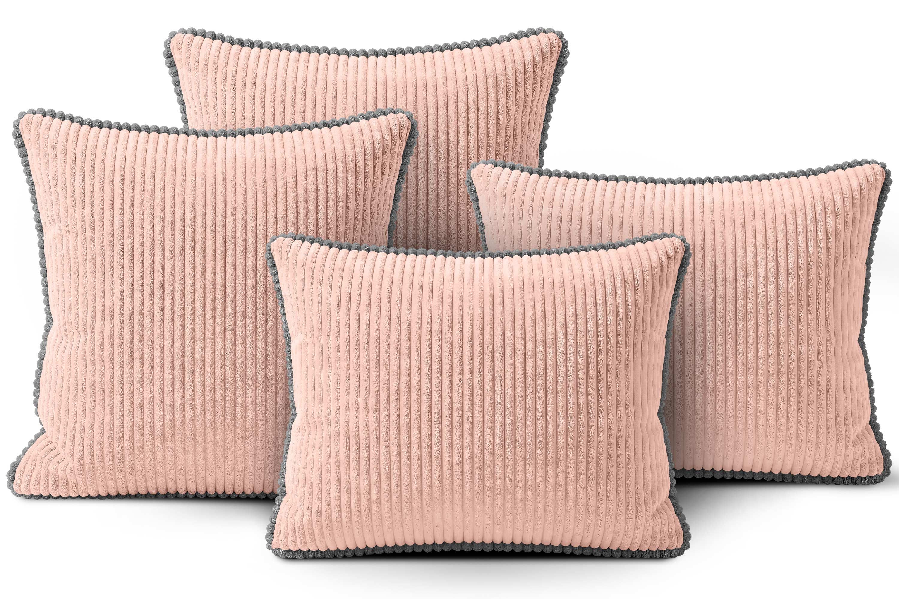 Amilian Dekokissen Sofakissen 4er Set mit Füllung 2x 40x40 cm + 2x 35x45 cm, Hotelverschluss Sofakissen Zierkissen