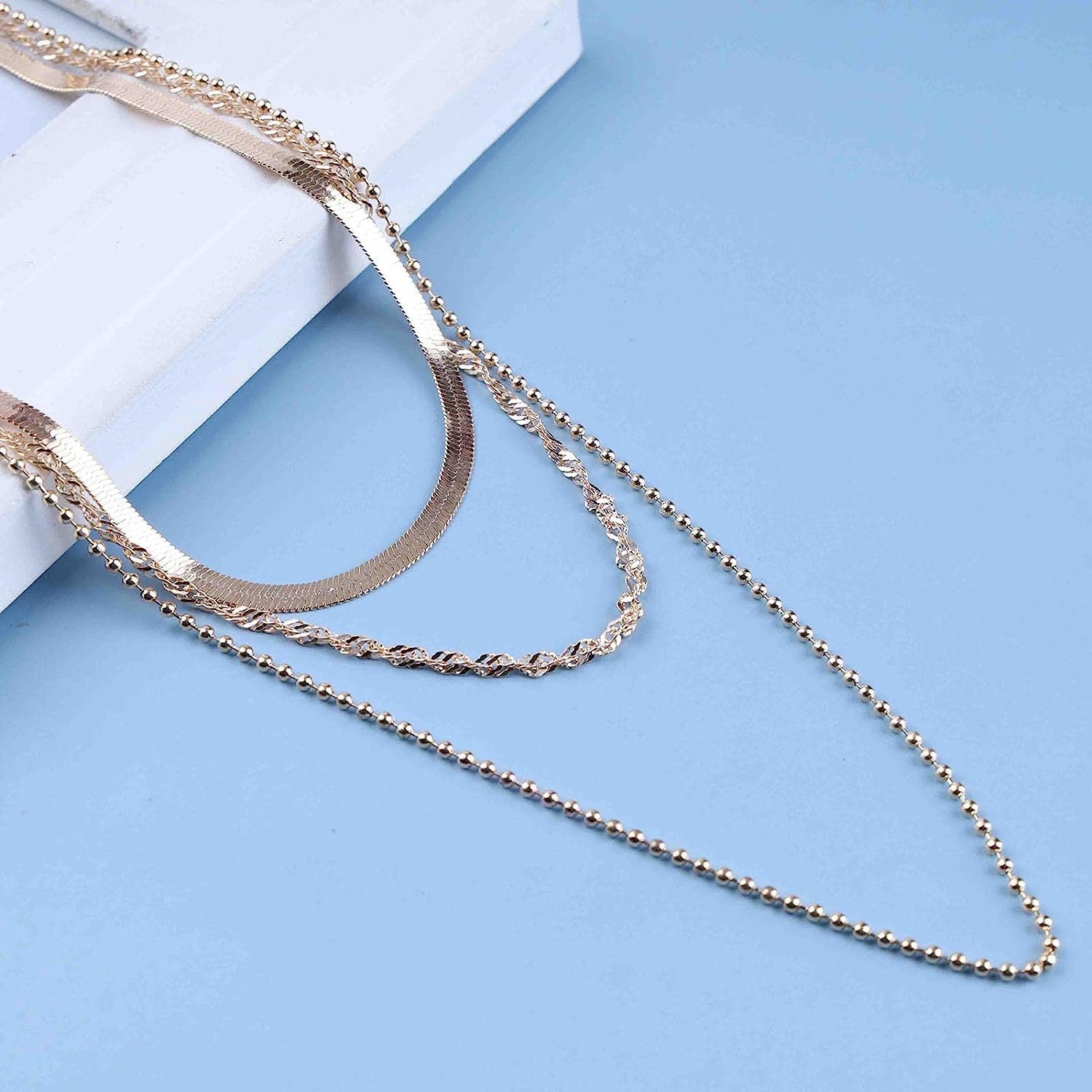 Boho-Stil Mehrlagige Schlangenkette im mit für Mädchen WaKuKa Charm-Kette Halskette (1-tlg)