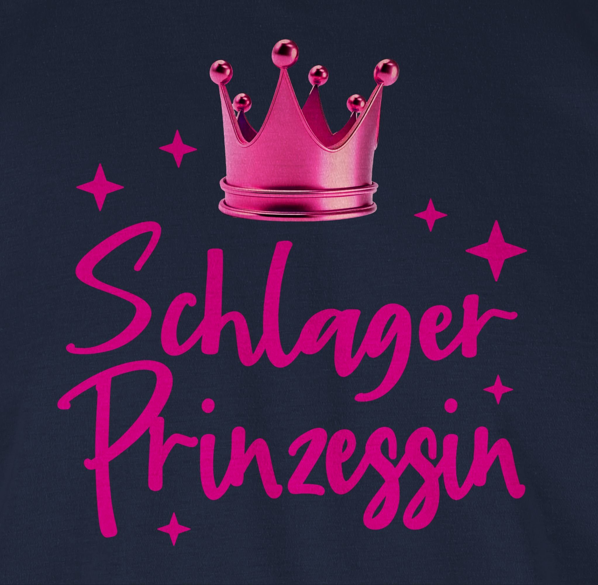 - Blau Konzert Schlager Shirtracer Party Volksmusik Schlager Prinzessin Outfit Schlagerparty Navy T-Shirt 03