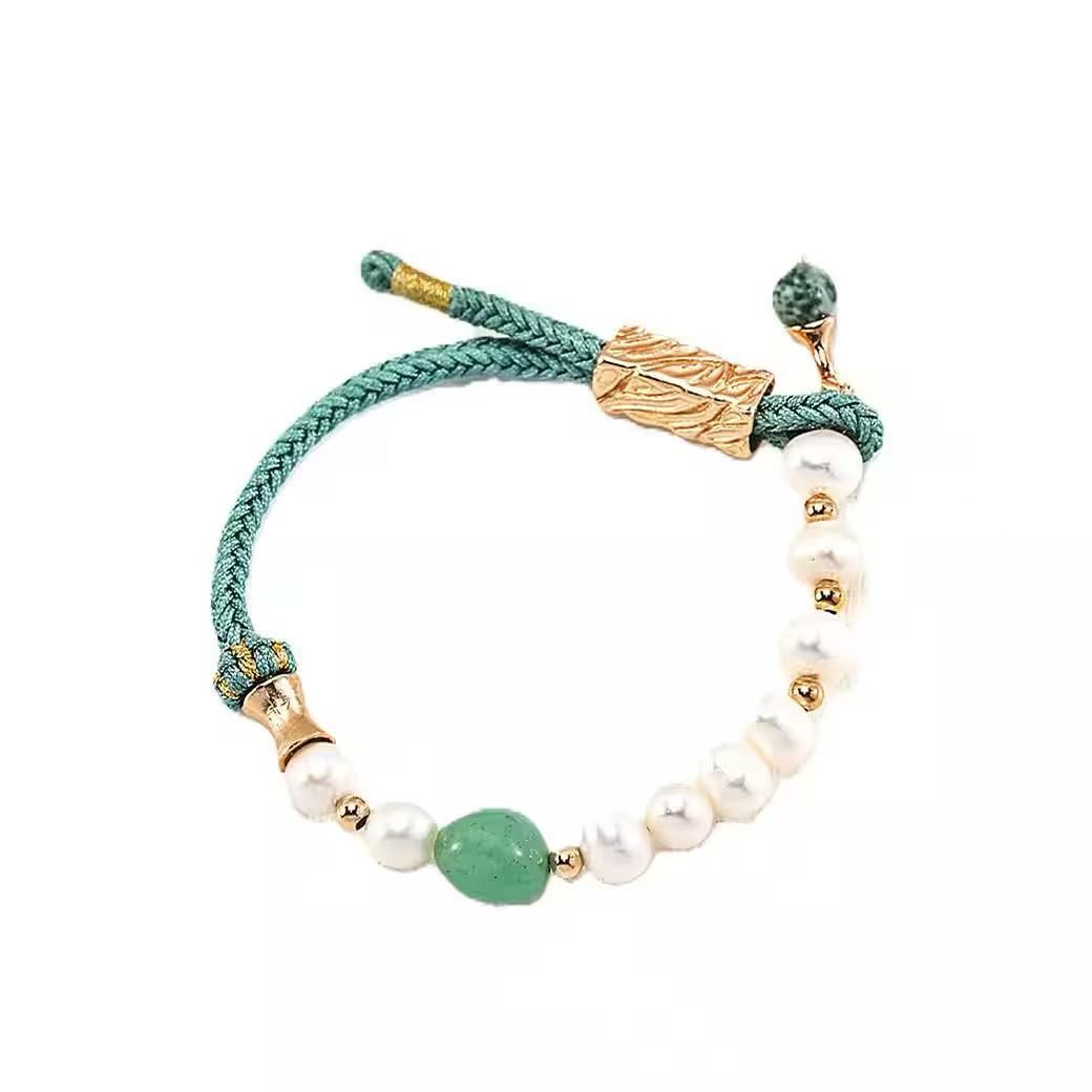 Jumpeak Silberarmband Damenarmbänder aus 925er Silber, Perlenarmbänder, Jaspis-Armbänder, armband damen,18k vergoldet,damen geschenk,geschenk für frau