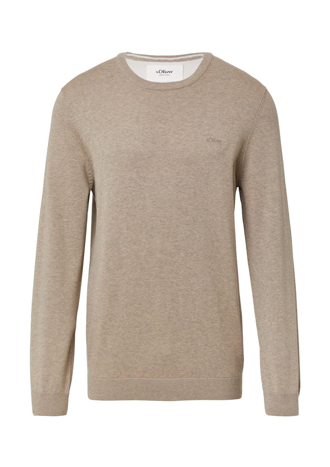 s.Oliver Strickpullover Strickpullover mit Logo-Stickerei Logo günstig online kaufen
