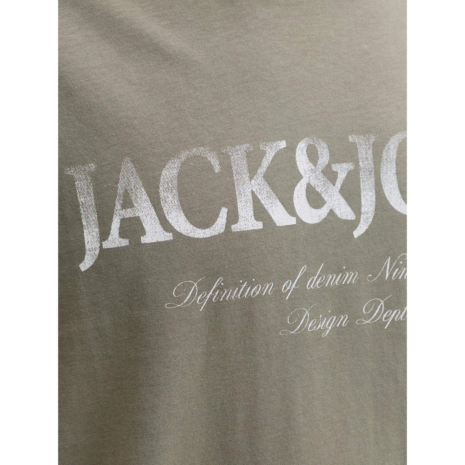 Jack & Jones Rundhalsshirt Jack&Jones Übergröße T-Shirt khaki Logoprint JJDEVIN