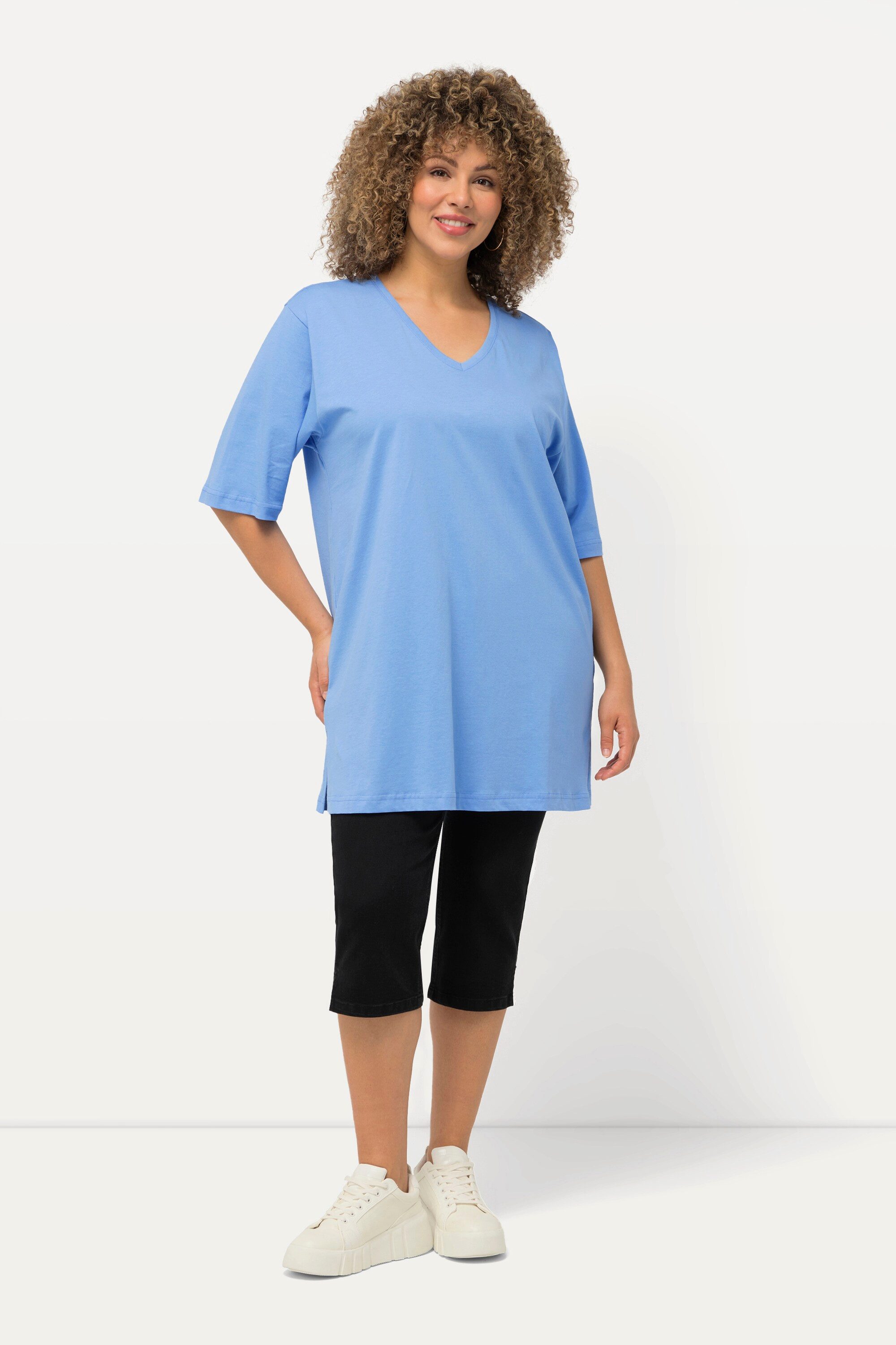 Ulla Popken T-Shirt T-Shirt V-Ausschnitt Relaxed günstig online kaufen