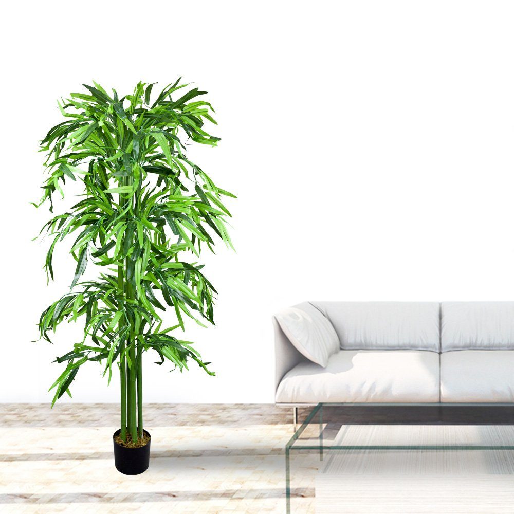 Kunstbambus Bambus Kunstpflanze Kunstbaum Künstliche Pflanze mit Echtholz 1 günstig online kaufen