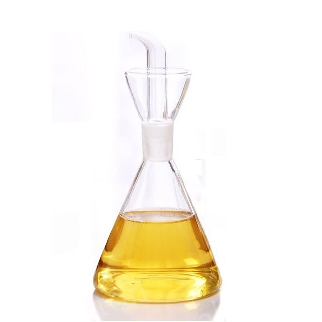 FeelGlad Ölspender „Zylindrischer Olivenölspender Ölflasche Glas mit Dosierflaschen für Küche, Olivenöl Glasspender zur Kontrolle des Kochens von Pflanzenöl und Essig“