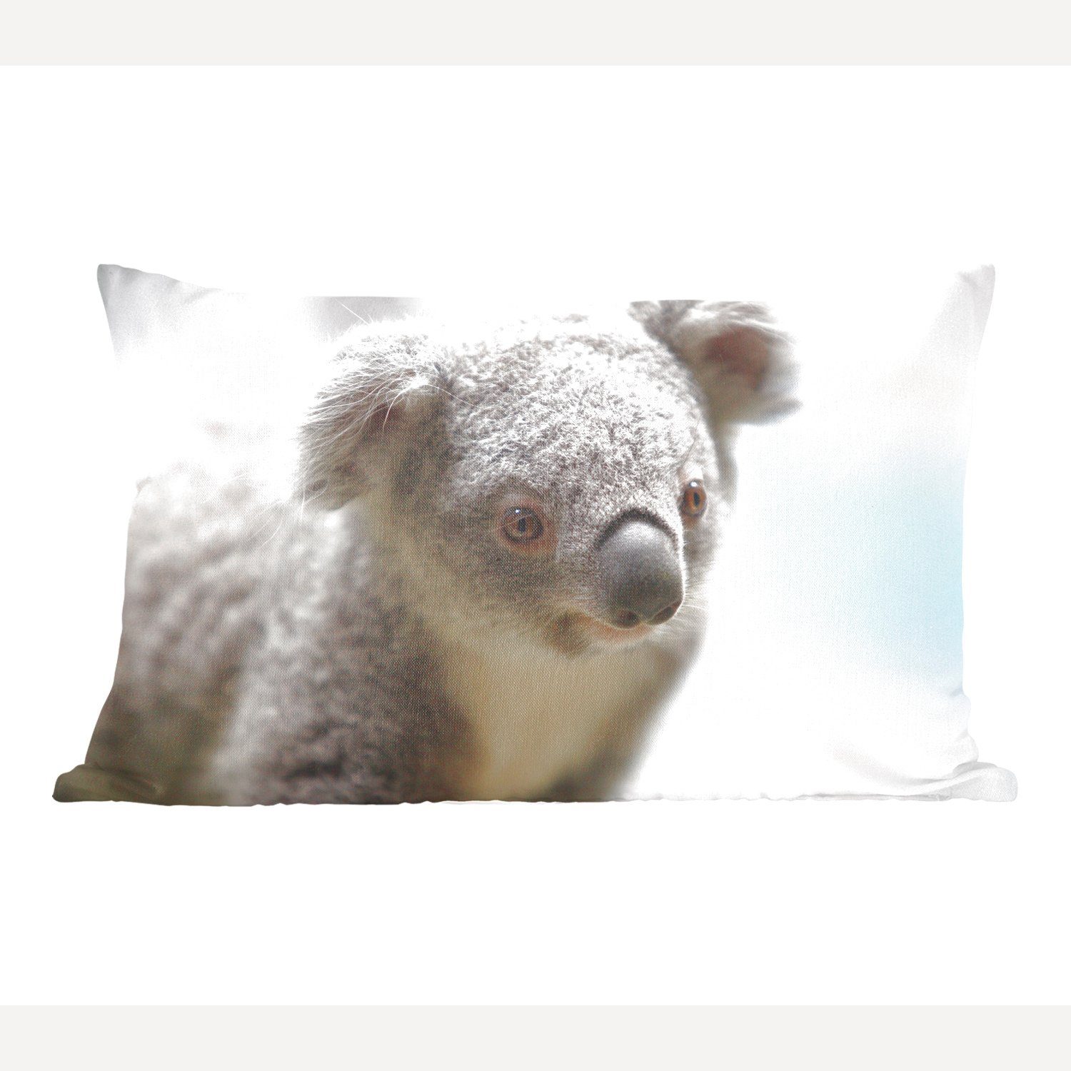 MuchoWow Dekokissen Koala - Nahaufnahme - Tier - Kinder - Jungen - Mädchen, Wohzimmer Dekoration, Zierkissen, Dekokissen mit Füllung, Schlafzimmer