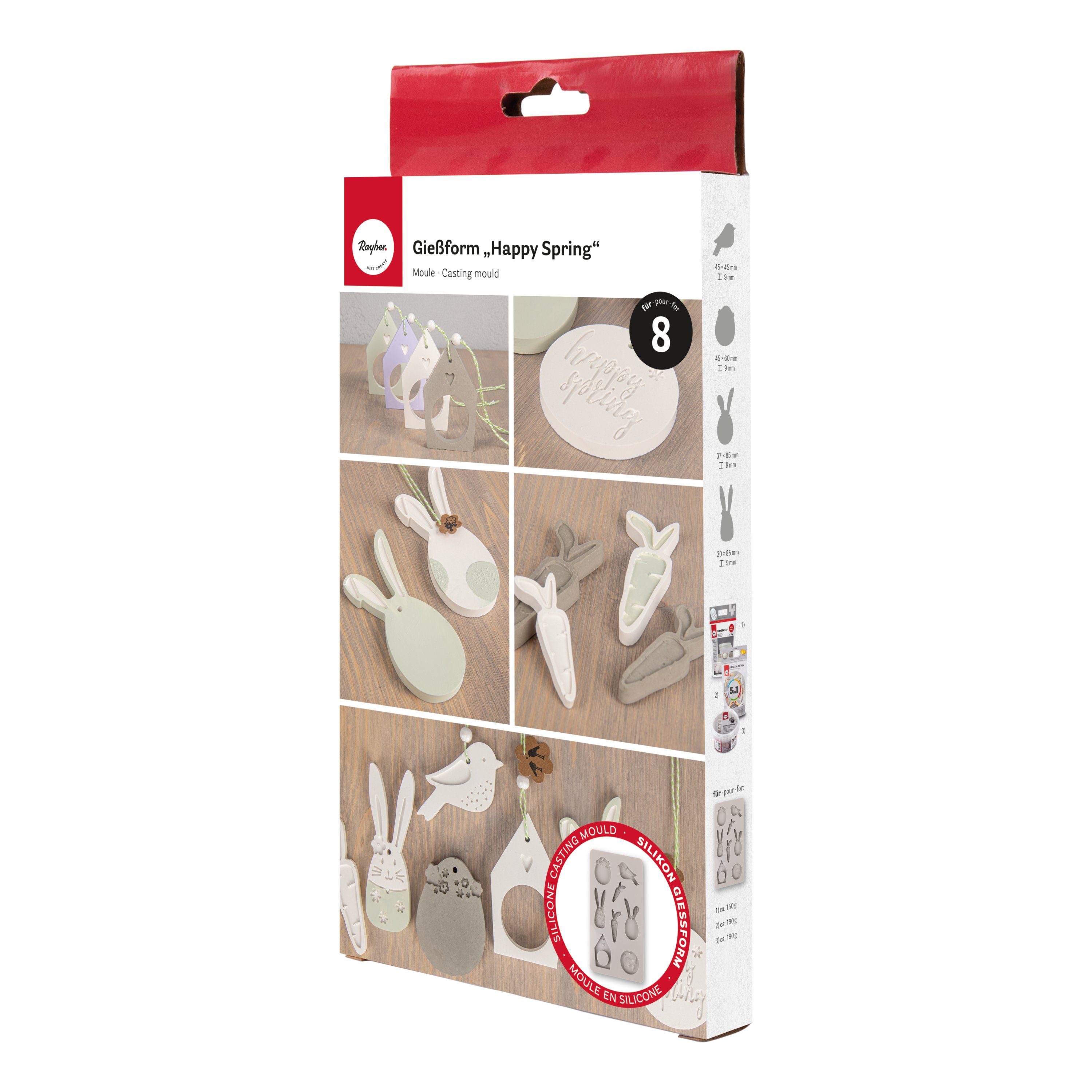 Rayher Modellierwerkzeug Happy Spring, 8 Motive