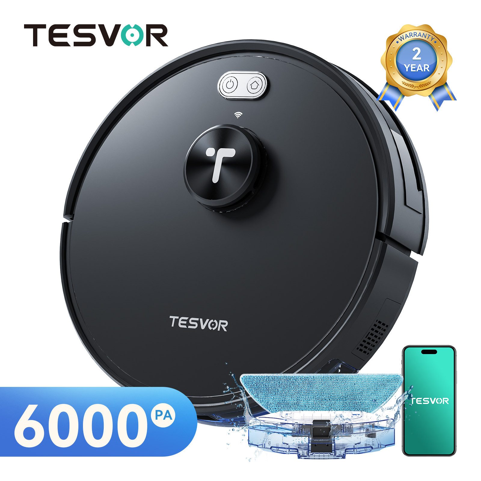 Saugroboter S7Pro 260min 6000Pa 5200 mAh Lasernavigation Wischfunktion Staubsauger