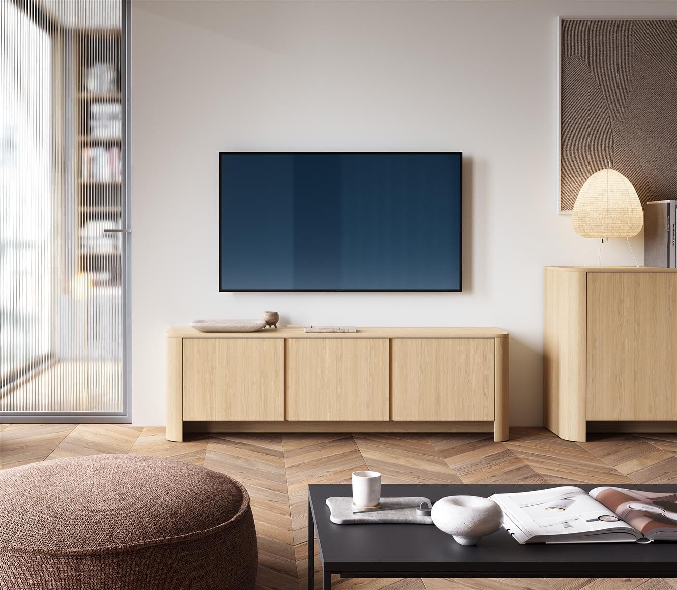 Compleo TV-Schrank im Japandi Stil, TV günstig online kaufen