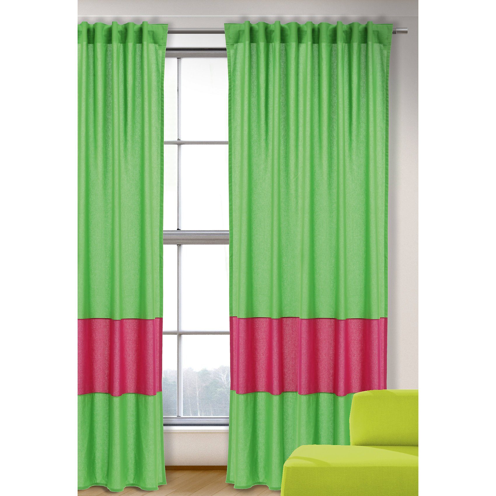 Albani Vorhang Uni Grün Magenta 245x135 1 Schal